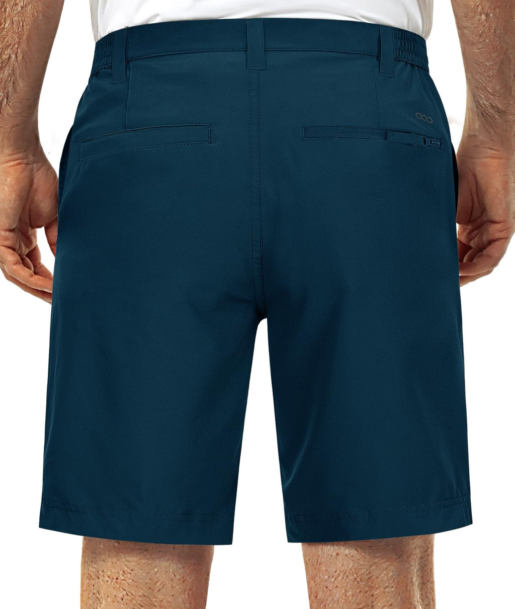 33,000ft Mens Golf Shorts 9 inch Inseam Quick Dry Elastic Waist Classic-Fit Drawstring Dress Shorts Hiking Fishing Business