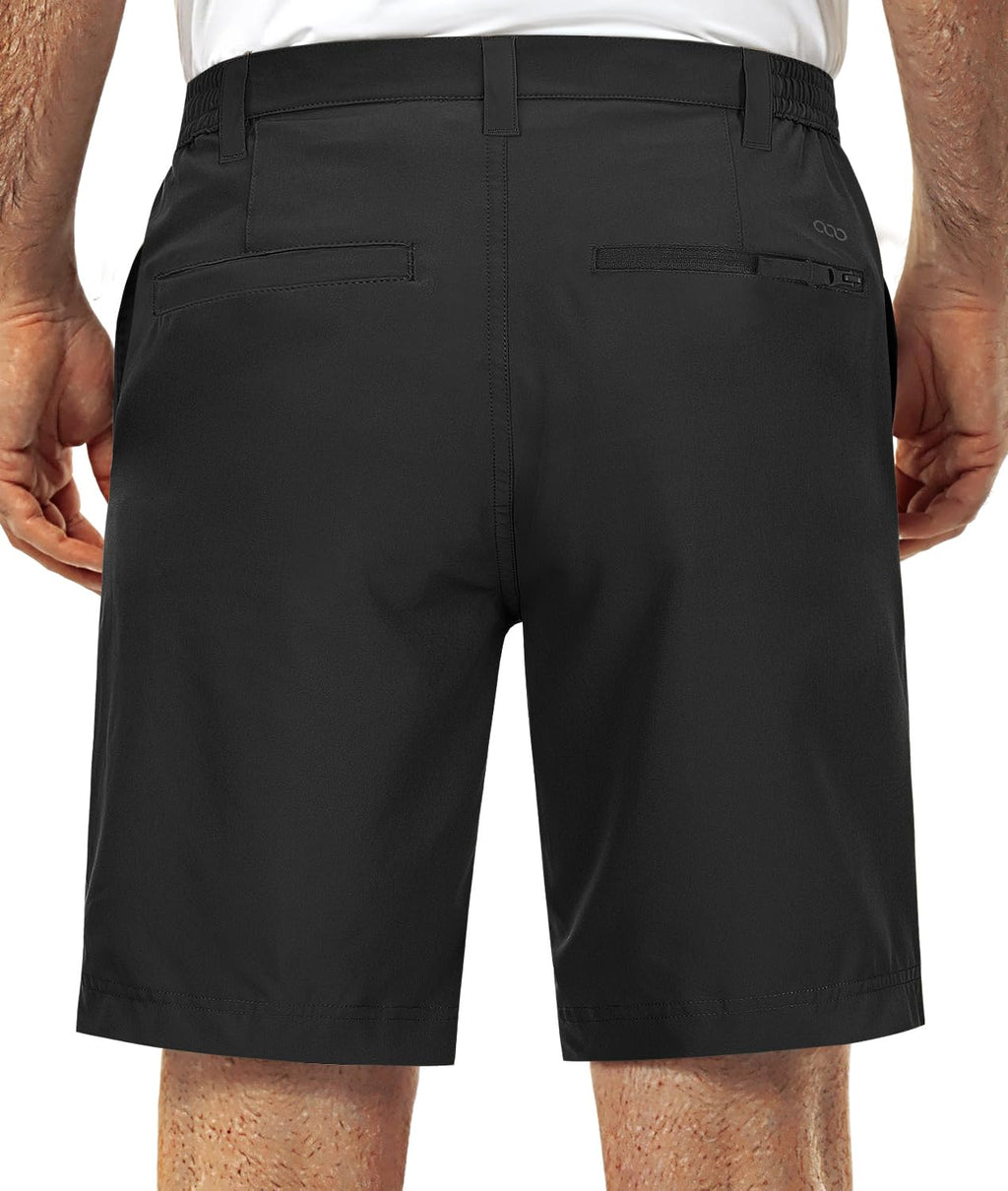 33,000ft Mens Golf Shorts 9 inch Inseam Quick Dry Elastic Waist Classic-Fit Drawstring Dress Shorts Hiking Fishing Business