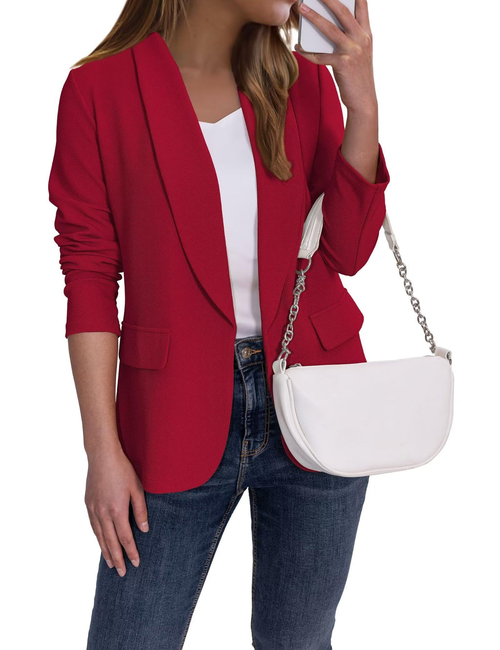 Ahlaray Women's Blazer Business Casual Lapel Collar Long Sleeve Open Front Work Office Suit Jackets Blazer, S-XL