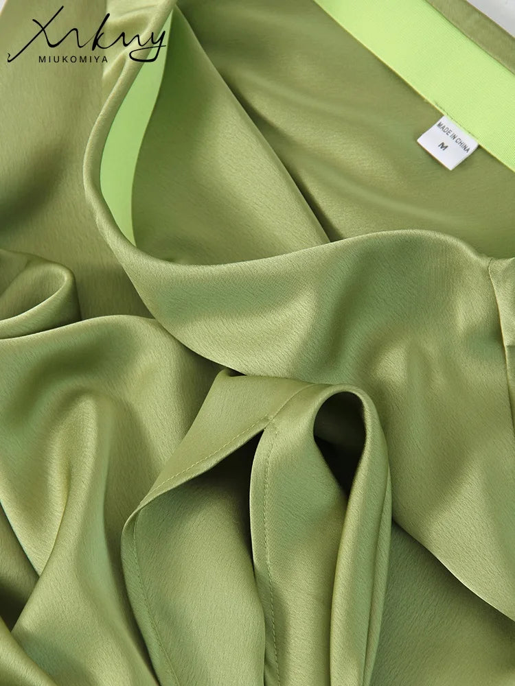 Satin Side-Slit Elegant Maxi Skirt