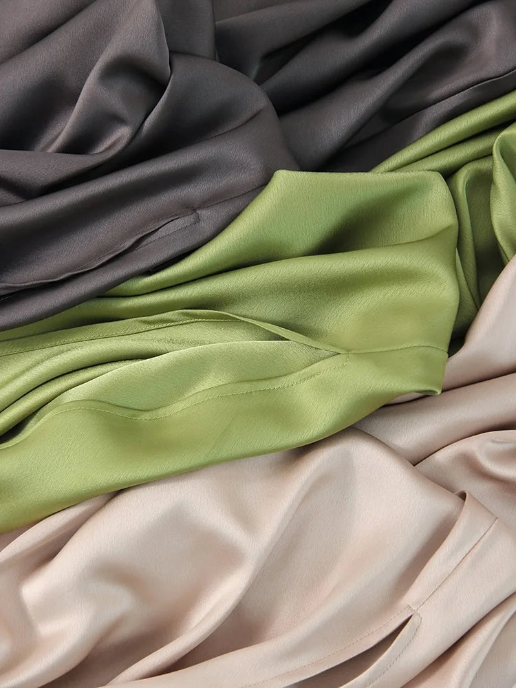 Satin Side-Slit Elegant Maxi Skirt