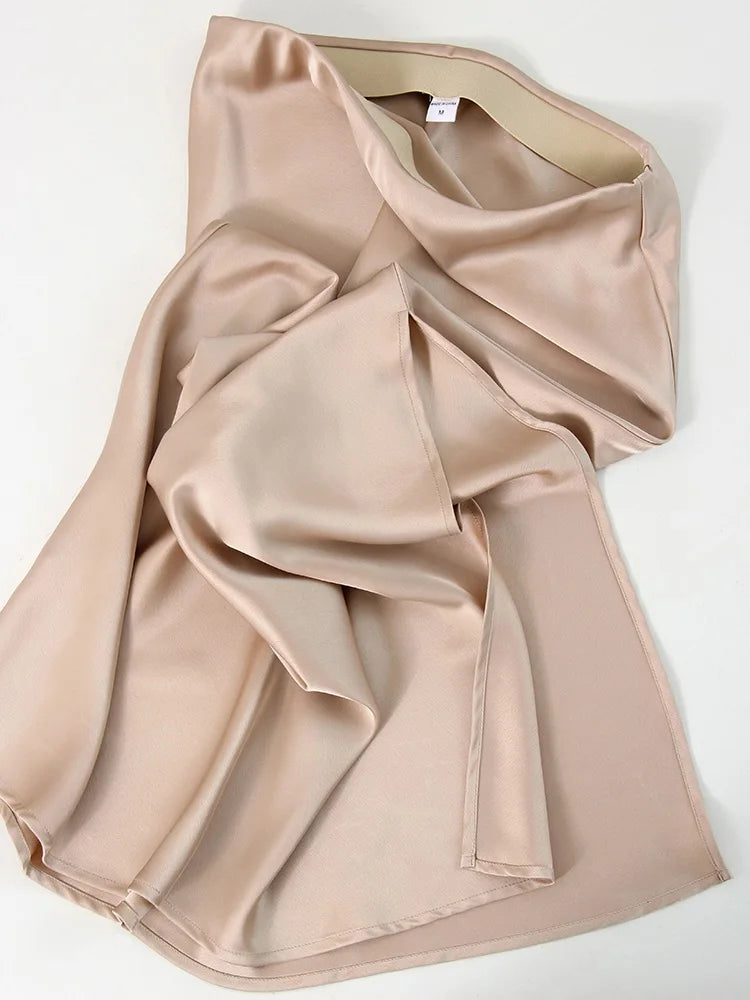 Satin Side-Slit Elegant Maxi Skirt